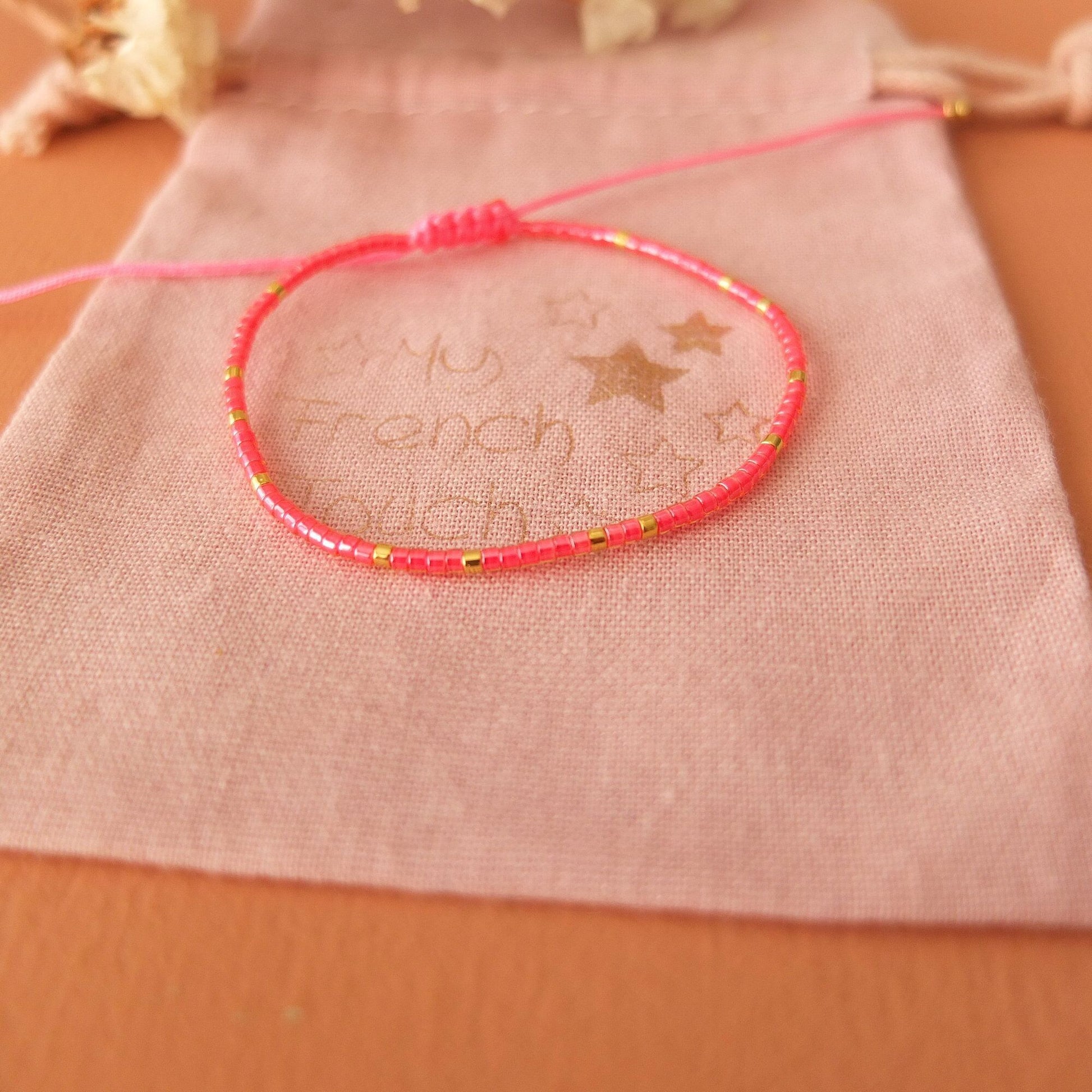 Bracelet ajustable en fil de jade et perles miyuki aspect brillant, coloris 1