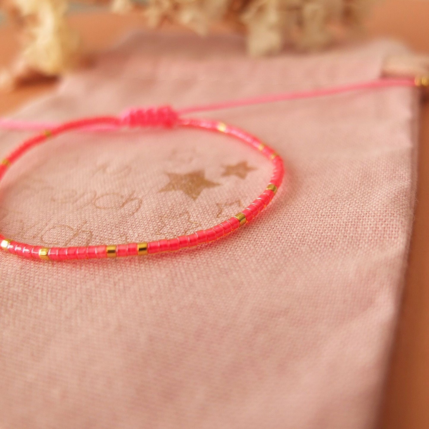 Bracelet ajustable en fil de jade et perles miyuki aspect brillant, coloris 3