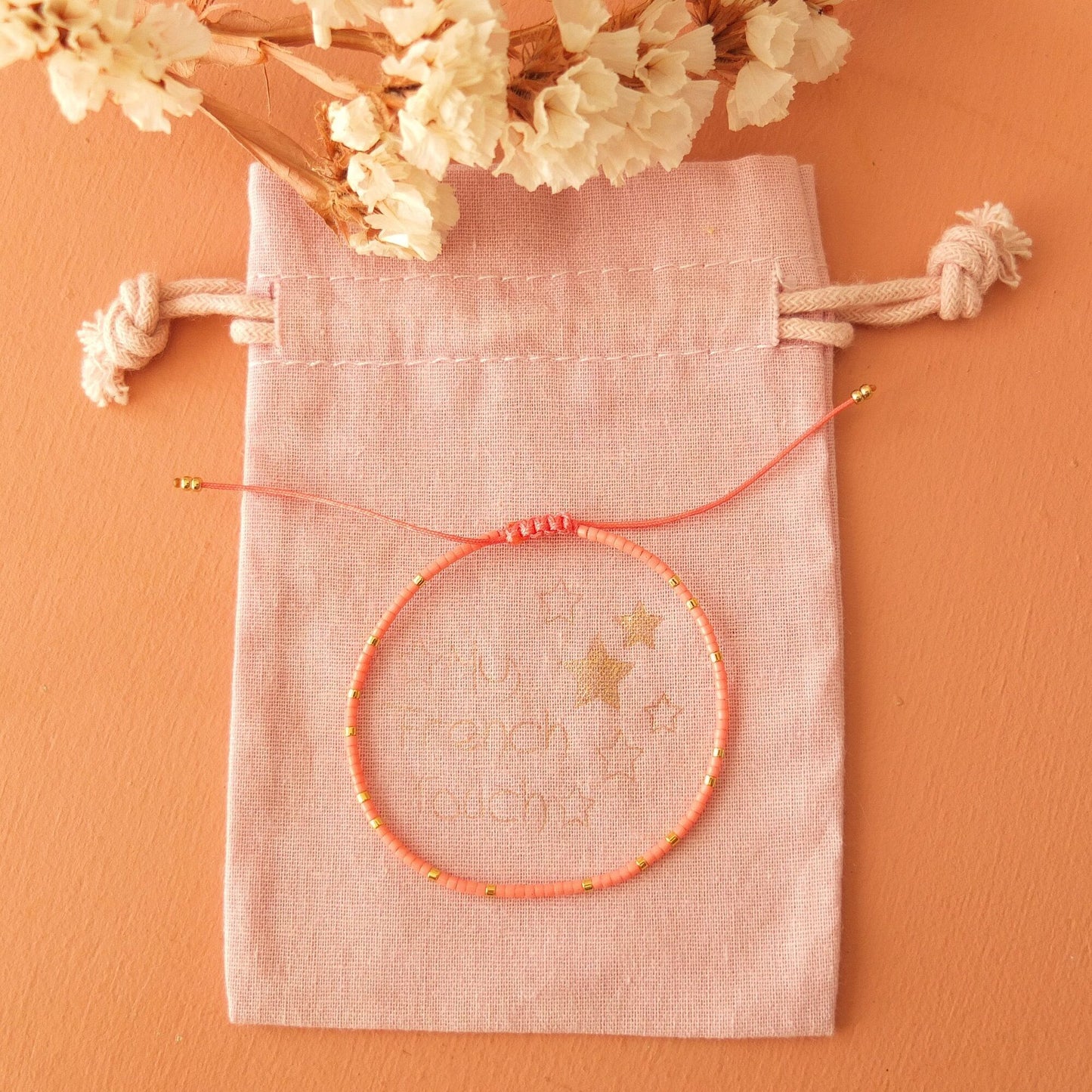 Bracelet ajustable en fil de jade et perles miyuki aspect brillant, coloris 8