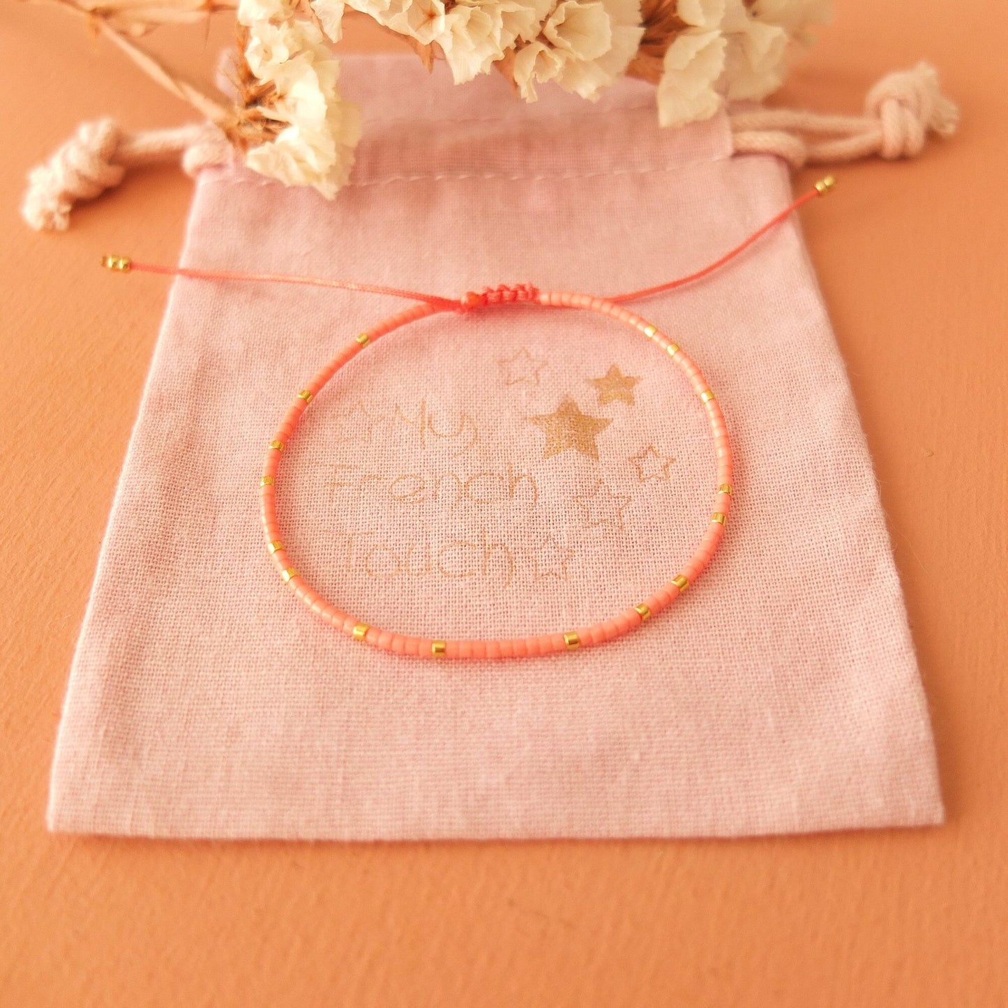 Bracelet ajustable en fil de jade et perles miyuki aspect brillant, coloris 9