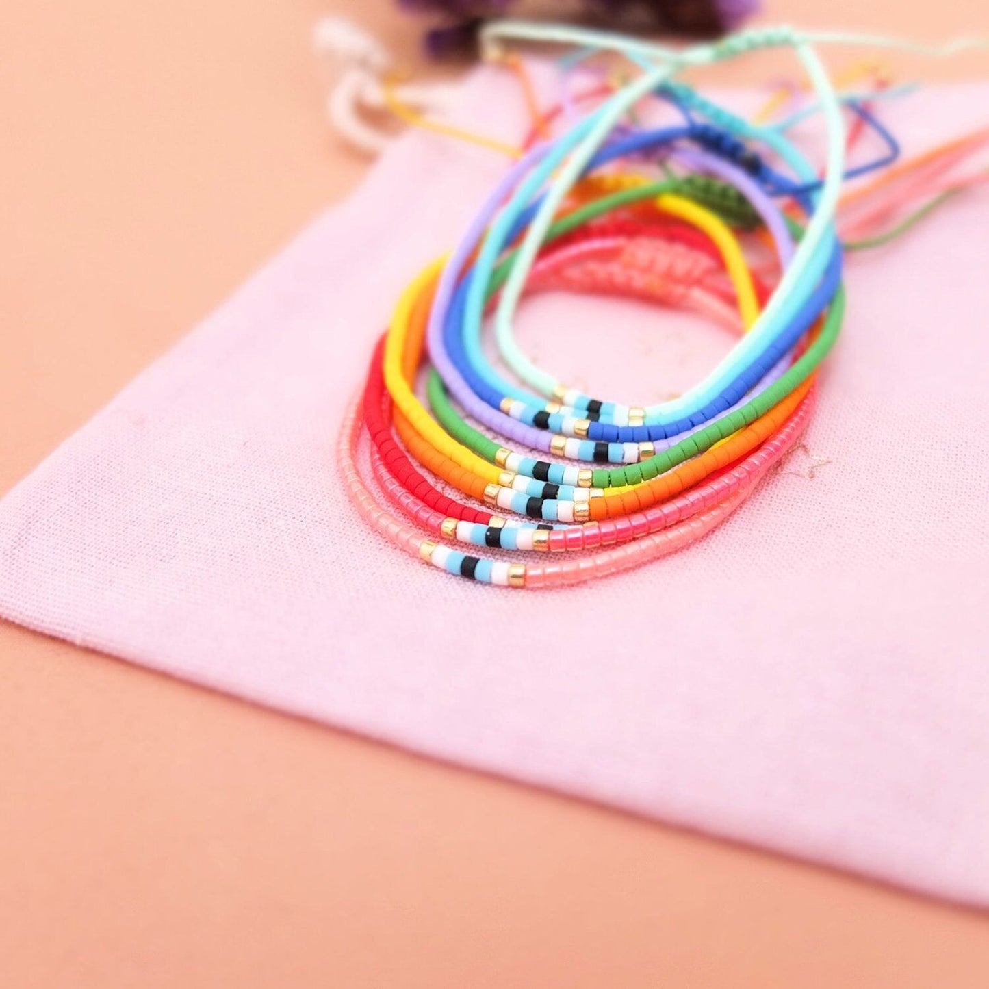 Bracelet en perles miyuki ajustable, oeil protecteur, coloris 7