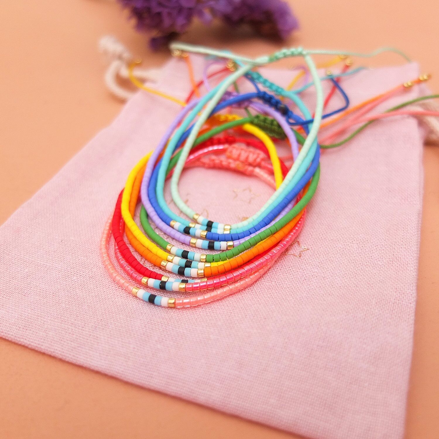 Bracelet en perles miyuki ajustable, oeil protecteur, coloris 18