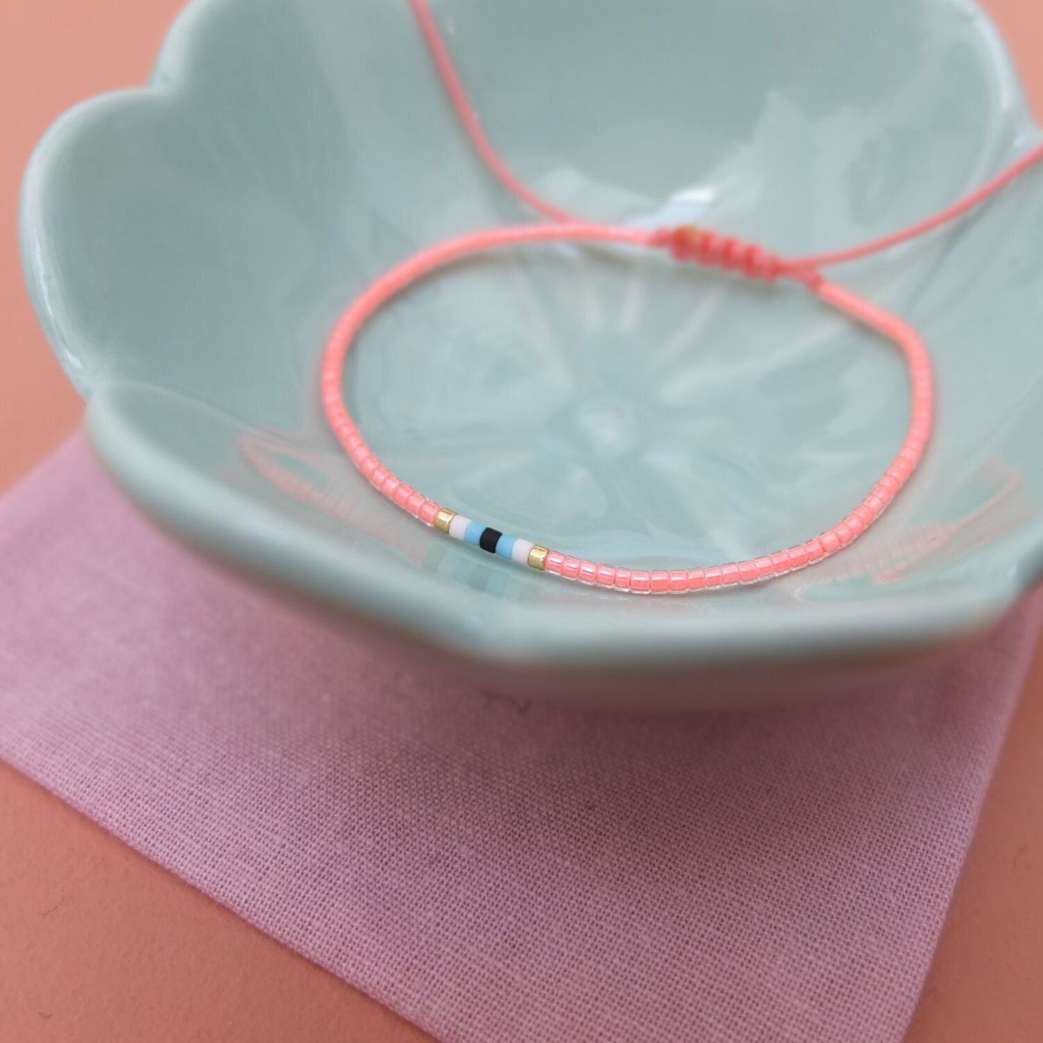 Bracelet en perles miyuki ajustable, oeil protecteur, coloris 19