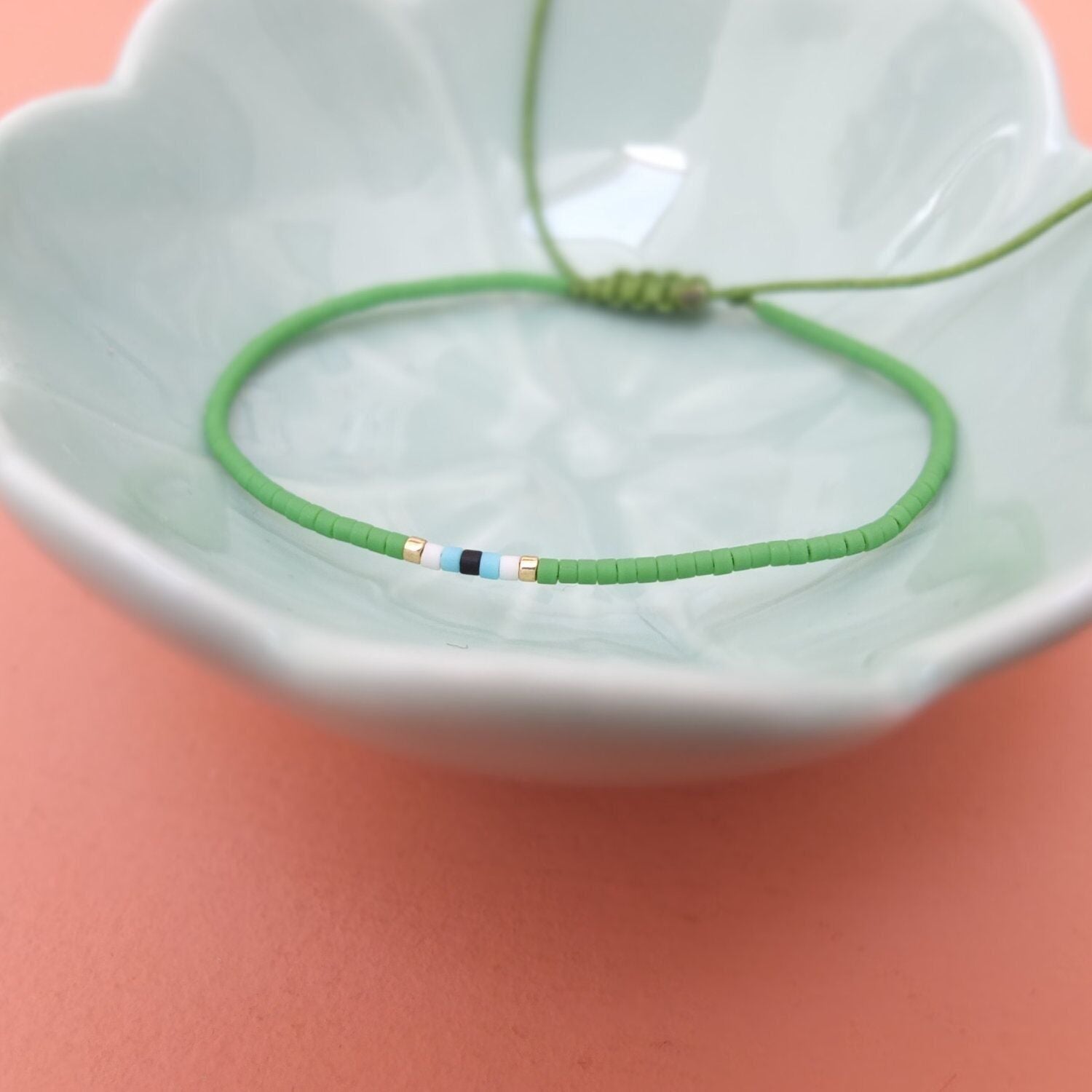 Bracelet en perles miyuki ajustable, oeil protecteur, coloris 23
