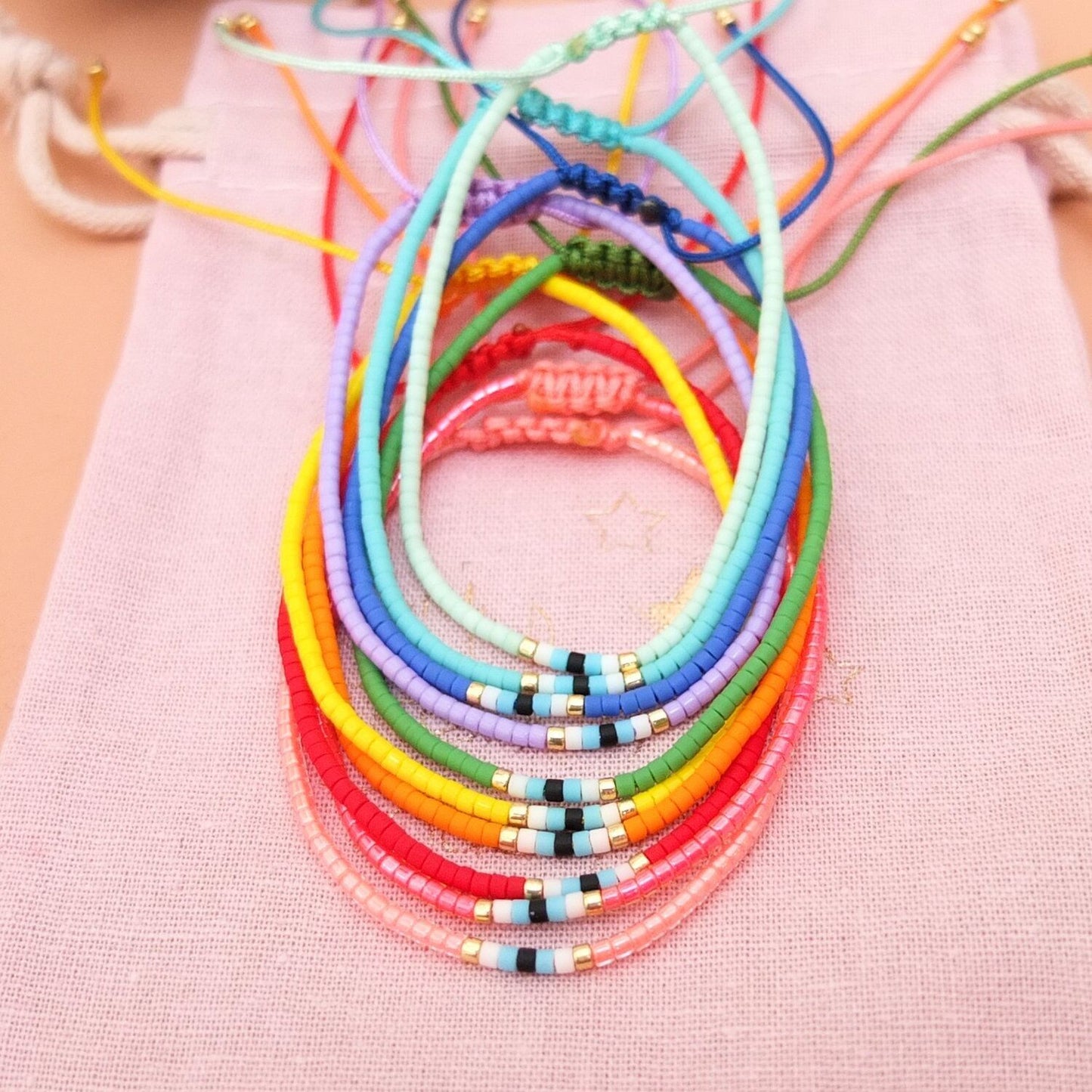 Bracelet en perles miyuki ajustable, oeil protecteur, coloris 27