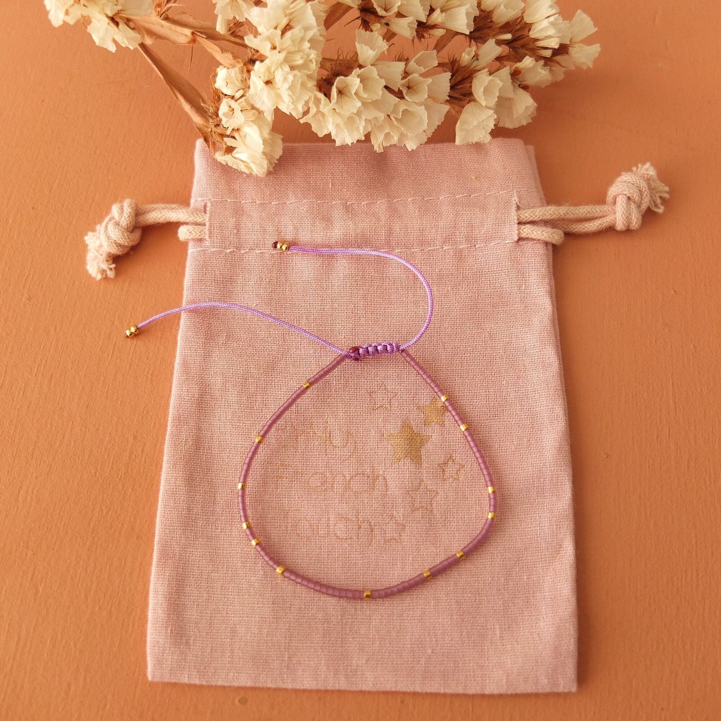 Bracelet ajustable fil de jade et perles miyuki aspect givré, coloris 18
