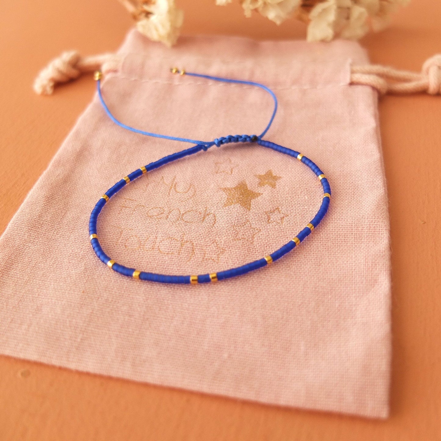 Bracelet ajustable fil de jade et perles miyuki aspect givré, coloris 27