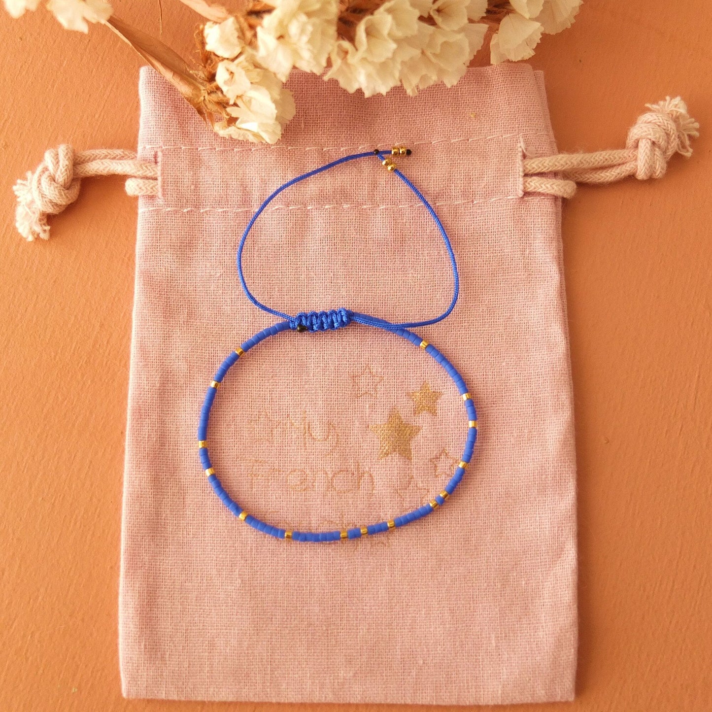Bracelet ajustable fil de jade et perles miyuki aspect mate, coloris 6