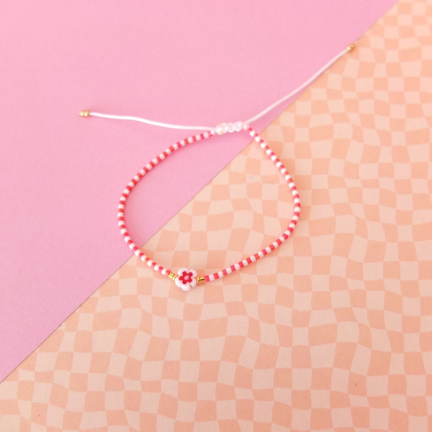 Bracelet cordon fleur millefiori, coloris 8