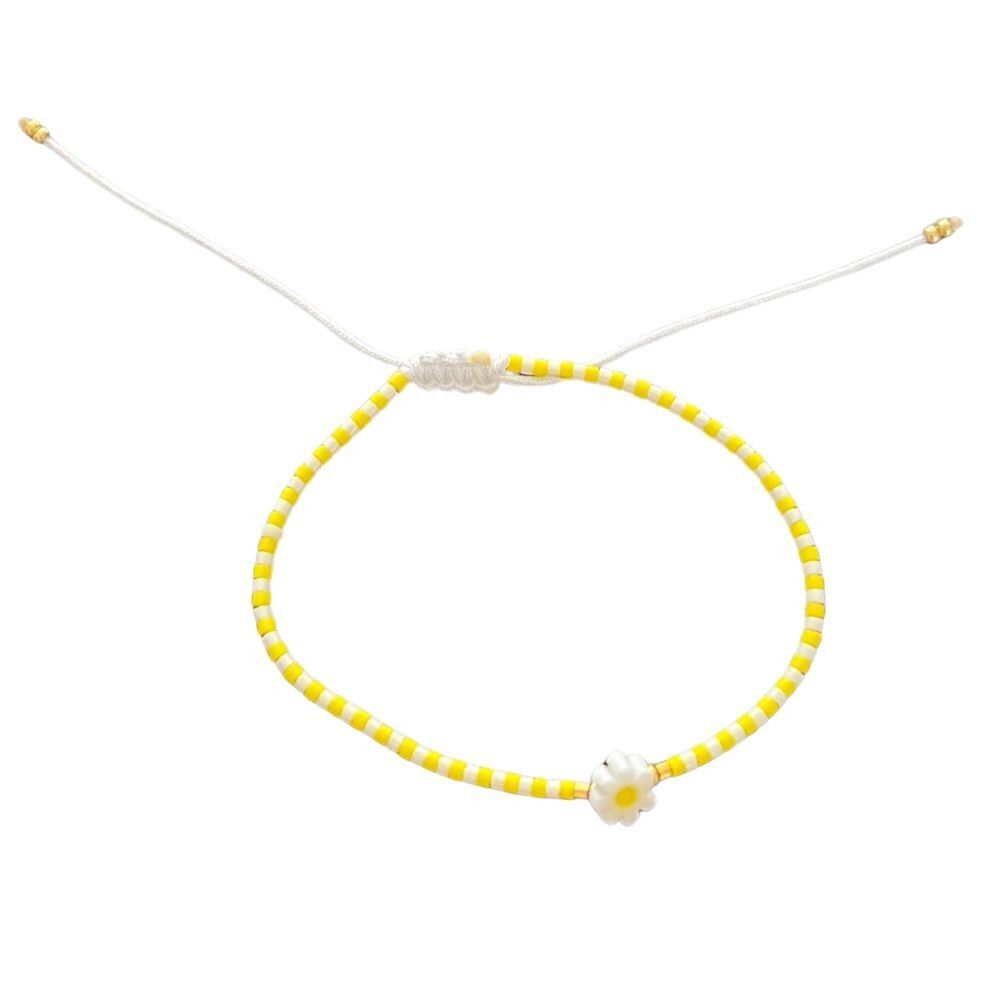 Bracelet cordon fleur millefiori, coloris 13