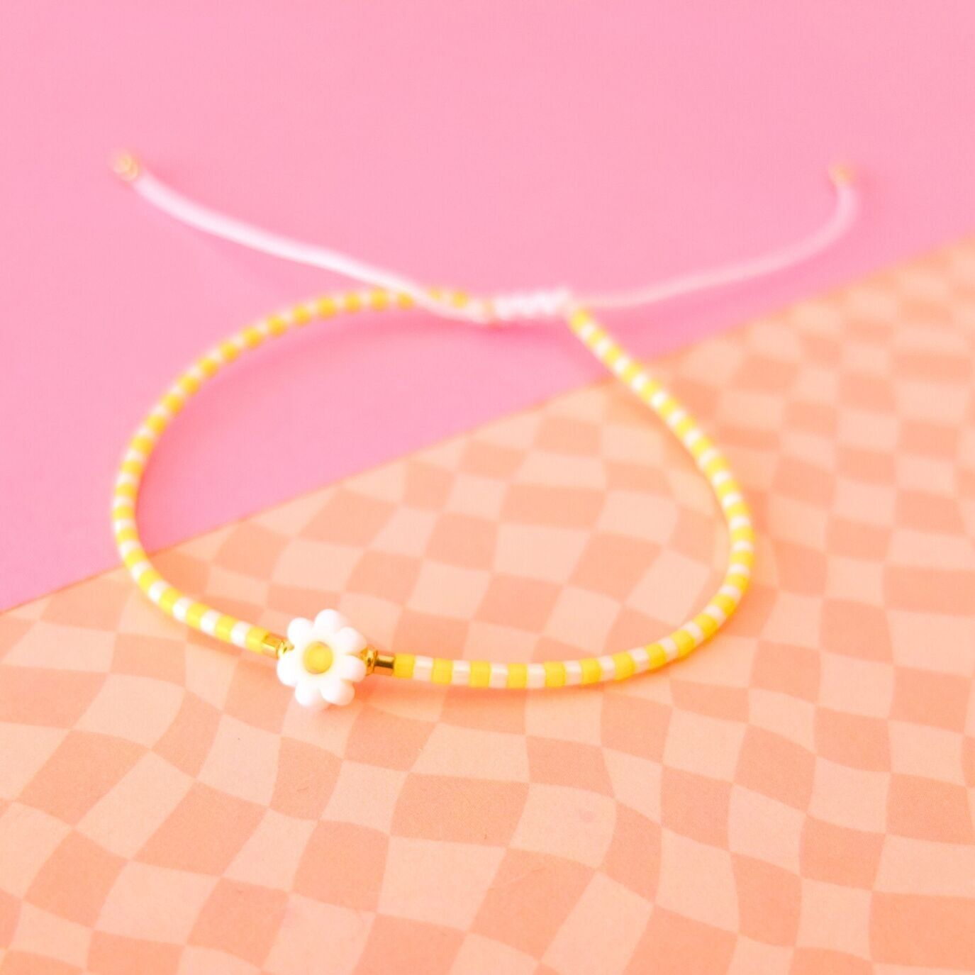 Bracelet cordon fleur millefiori, coloris 12