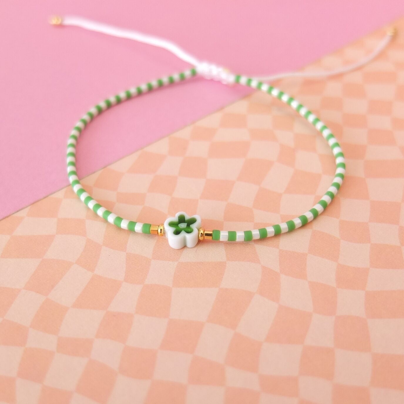 Bracelet cordon fleur millefiori, coloris 14