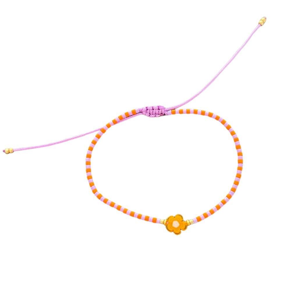 Bracelet cordon fleur millefiori, coloris 20