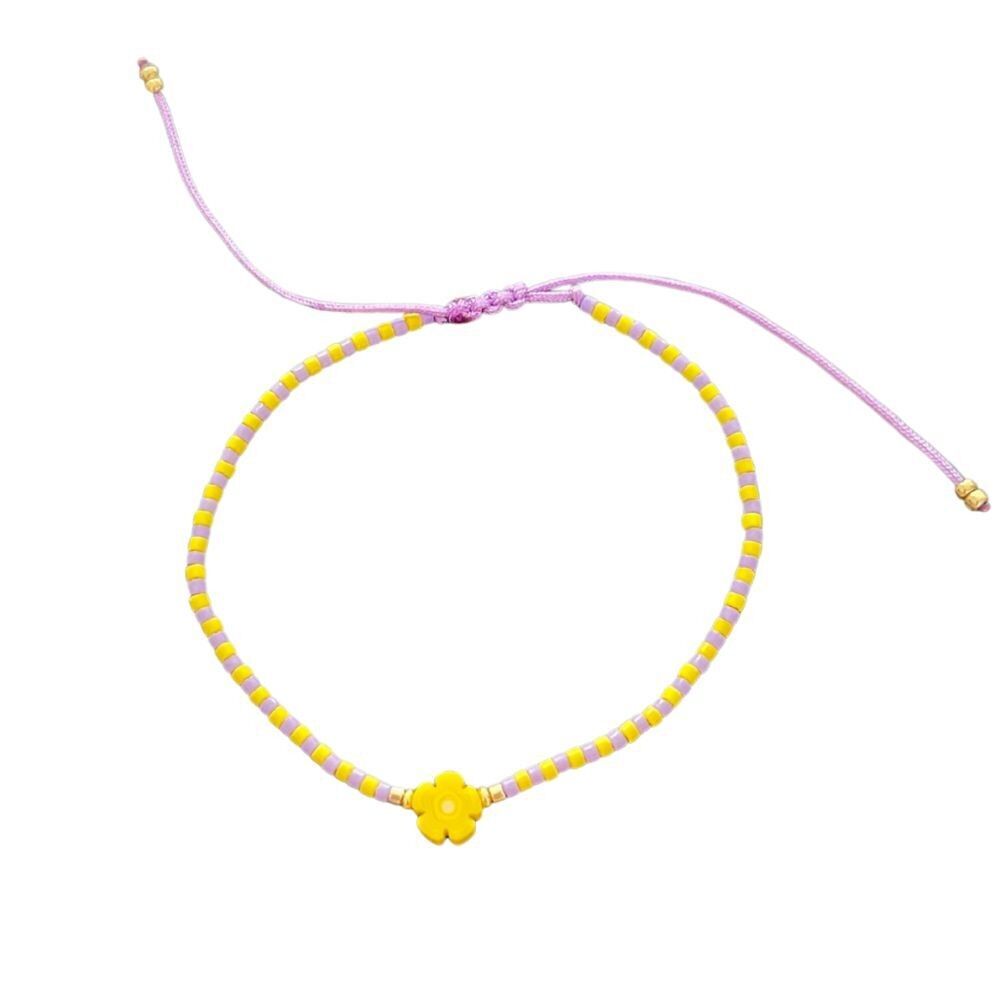 Bracelet cordon fleur millefiori, coloris 22