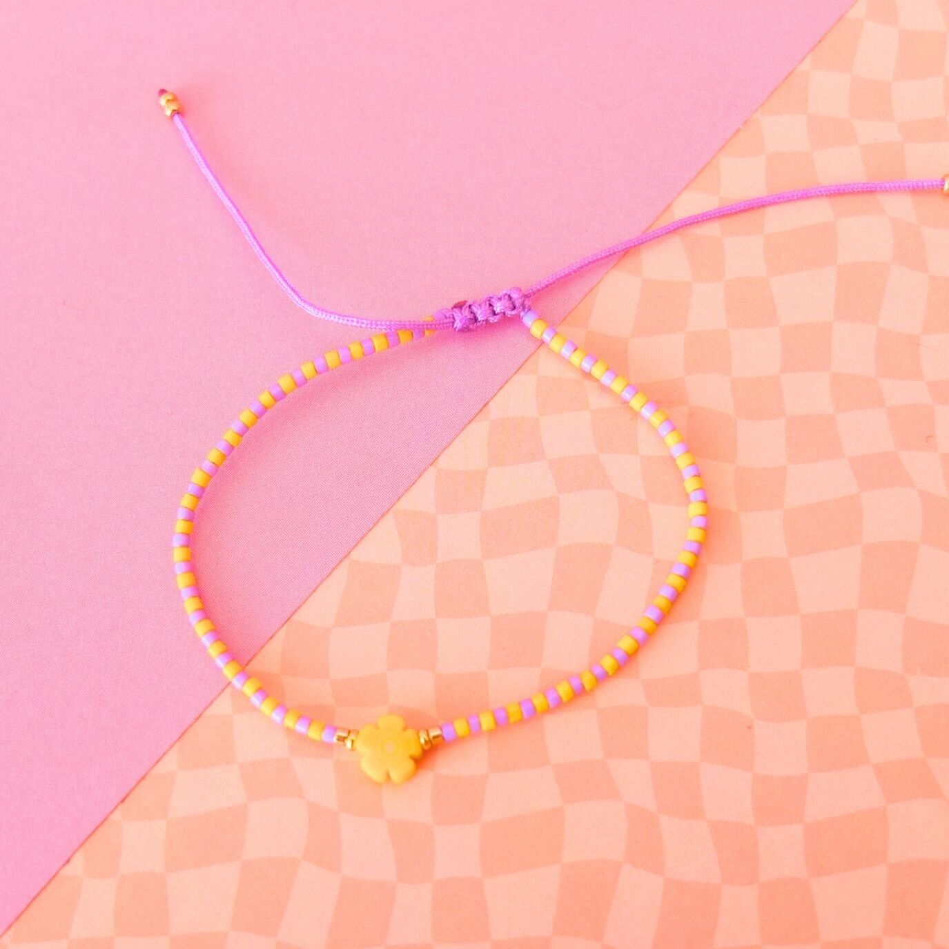 Bracelet cordon fleur millefiori, coloris 21