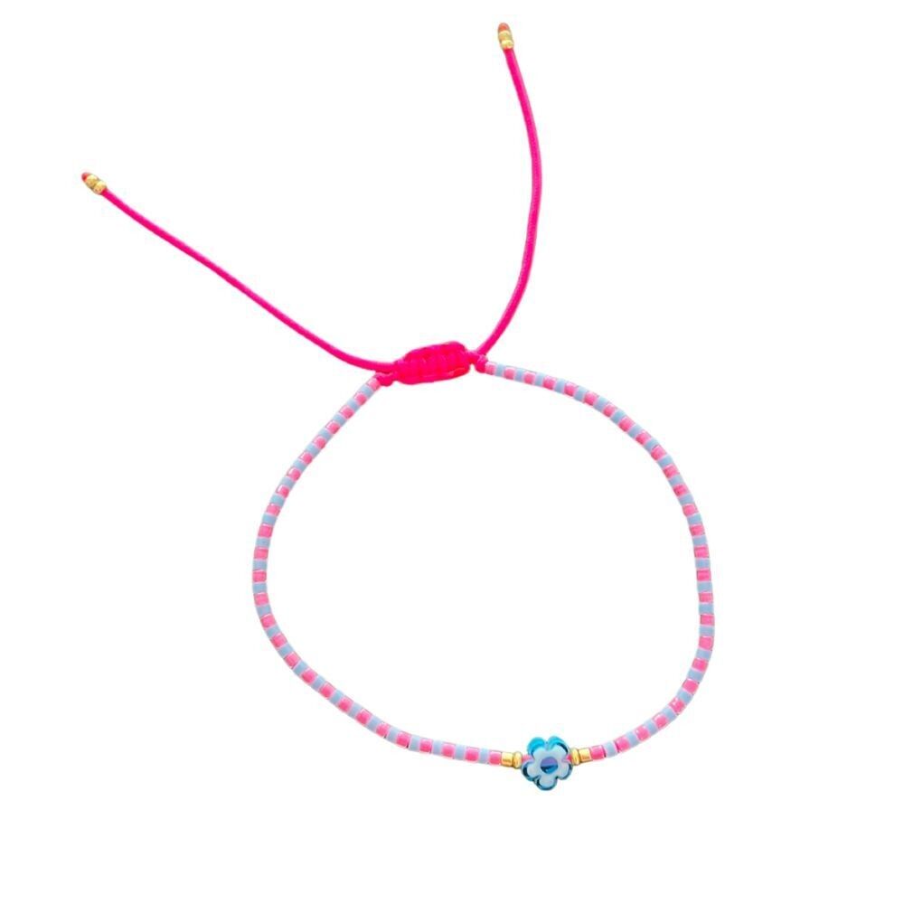 Bracelet cordon fleur millefiori, coloris 24