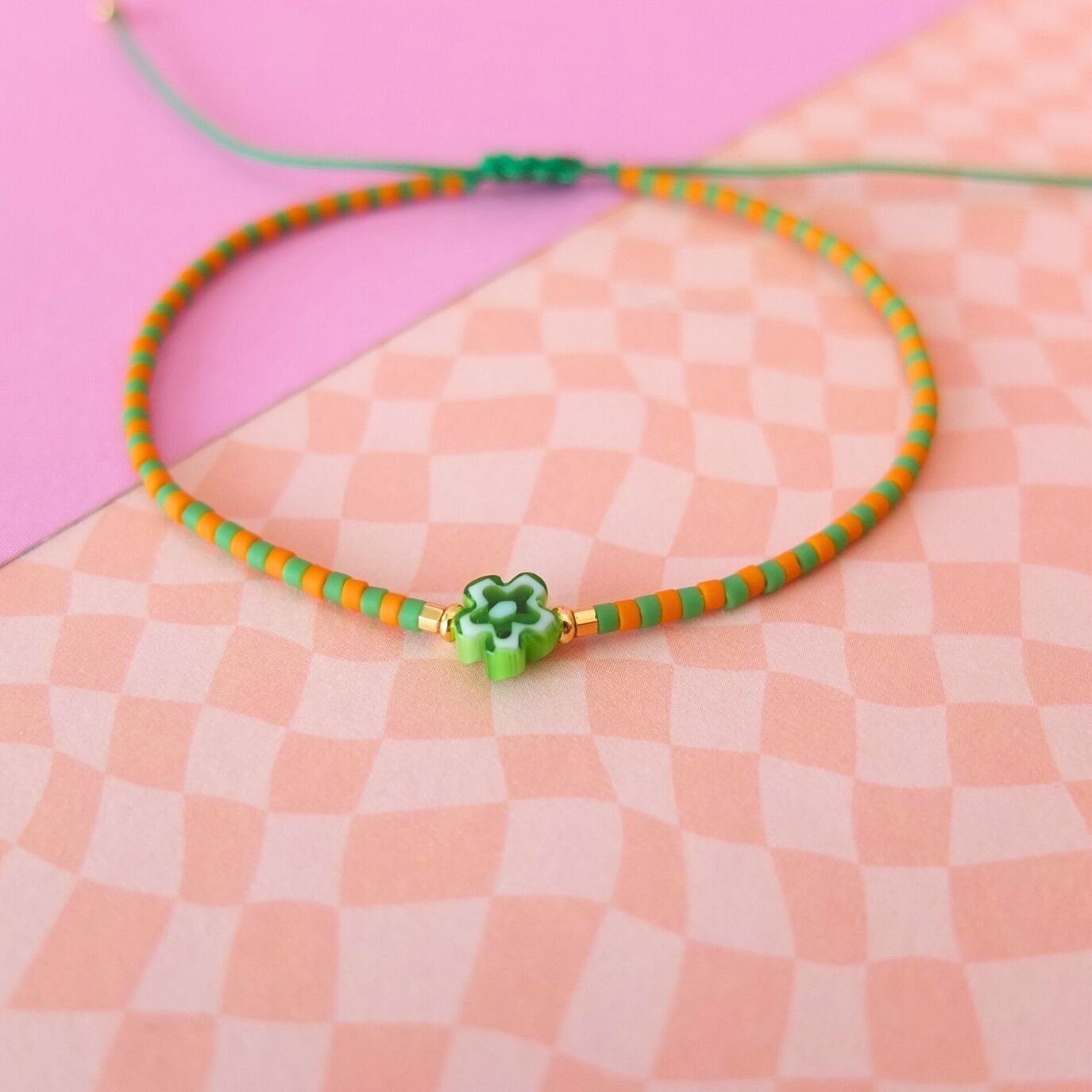 Bracelet cordon fleur millefiori, coloris 31