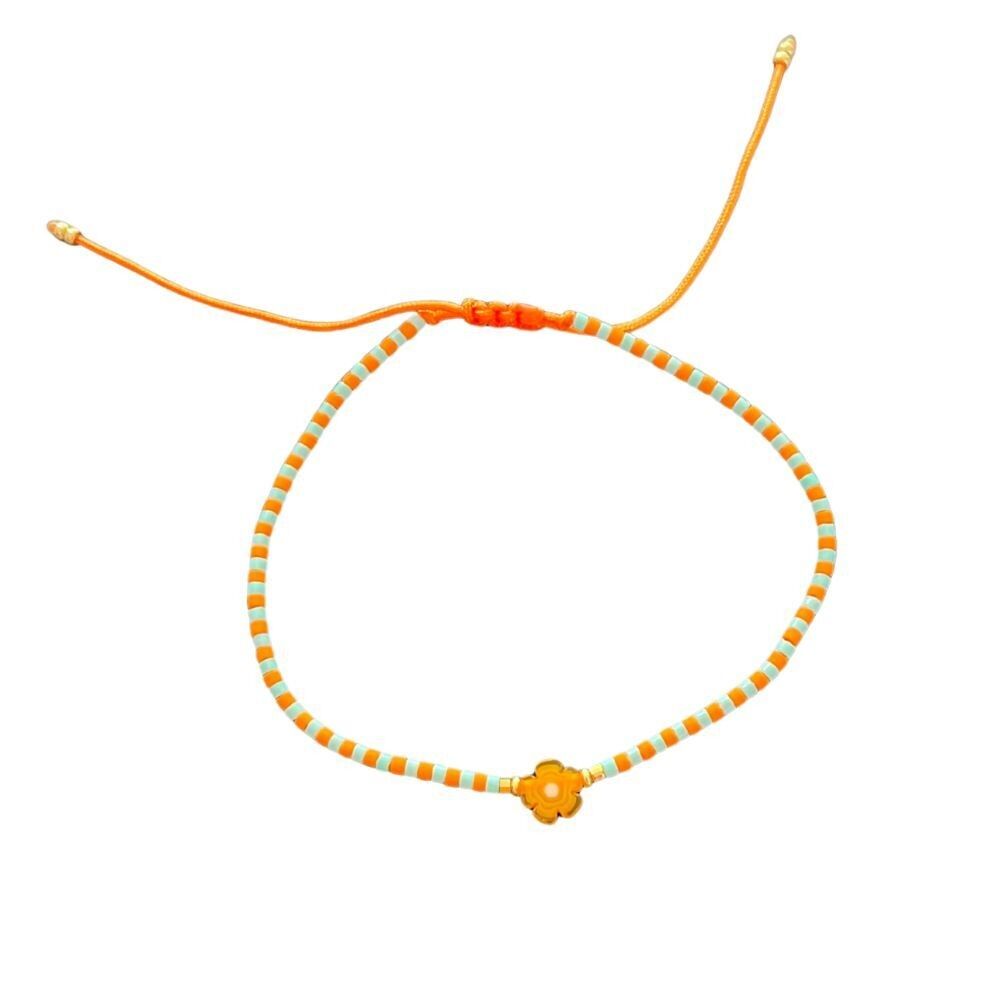 Bracelet cordon fleur millefiori, coloris 34