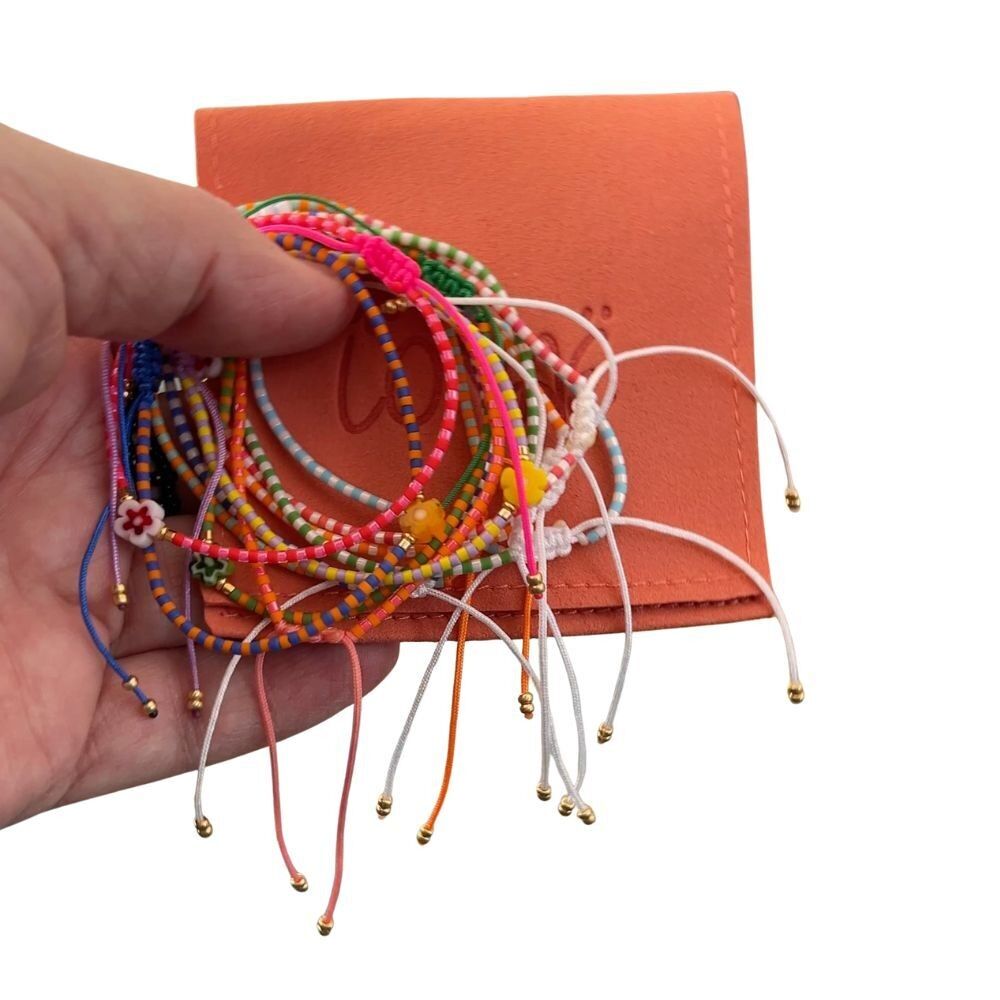 Bracelet cordon fleur millefiori, coloris 4